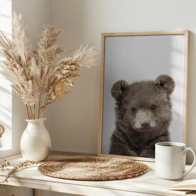 Peekaboo Baby Bear - Stretched Canvas, Poster or Fine Art Print I Heart Wall Art