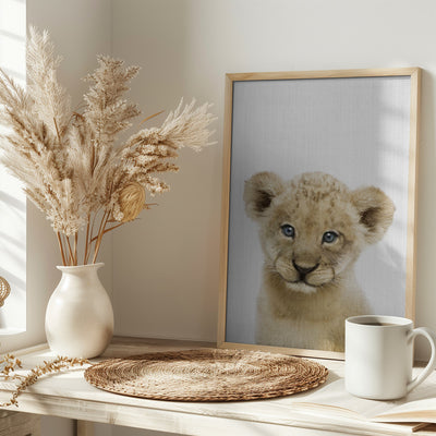 Peekaboo Baby Lion - Stretched Canvas, Poster or Fine Art Print I Heart Wall Art