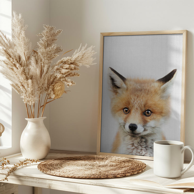 Peekaboo Baby Fox - Stretched Canvas, Poster or Fine Art Print I Heart Wall Art