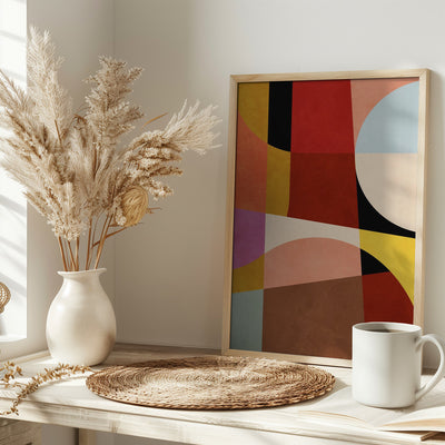 Warm Colors Bauhaus Geometry2 - Stretched Canvas, Poster or Fine Art Print I Heart Wall Art