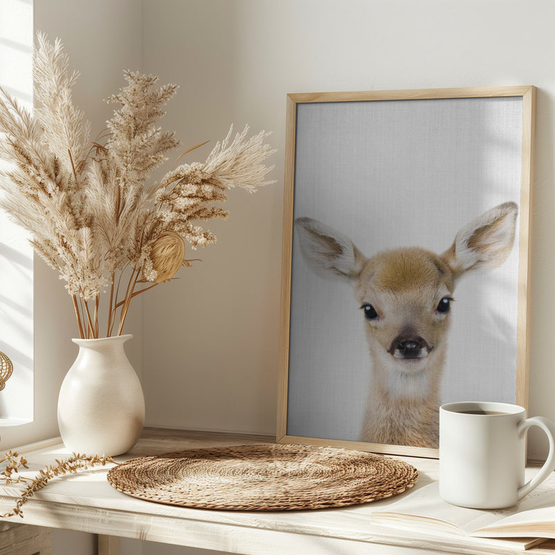 Peekaboo Baby Deer - Stretched Canvas, Poster or Fine Art Print I Heart Wall Art