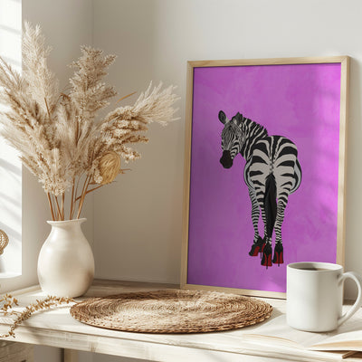 Zebra Shoes pink - Stretched Canvas, Poster or Fine Art Print I Heart Wall Art