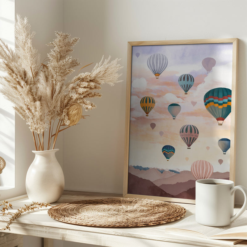 Airballoon Sky - Stretched Canvas, Poster or Fine Art Print I Heart Wall Art