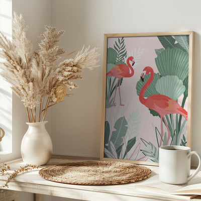 Flamingo Dreams - Stretched Canvas, Poster or Fine Art Print I Heart Wall Art