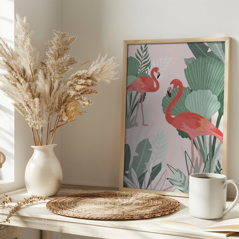 Flamingo Dreams - Stretched Canvas, Poster or Fine Art Print I Heart Wall Art