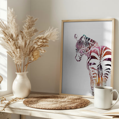 Zebra Silhouette - Stretched Canvas, Poster or Fine Art Print I Heart Wall Art