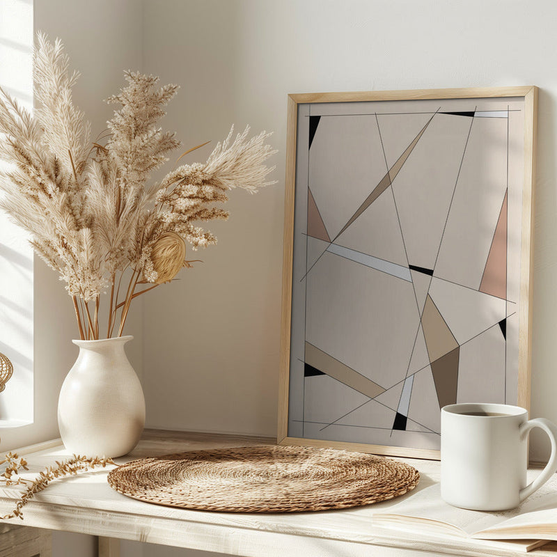 Geometric Beige Art - Stretched Canvas, Poster or Fine Art Print I Heart Wall Art