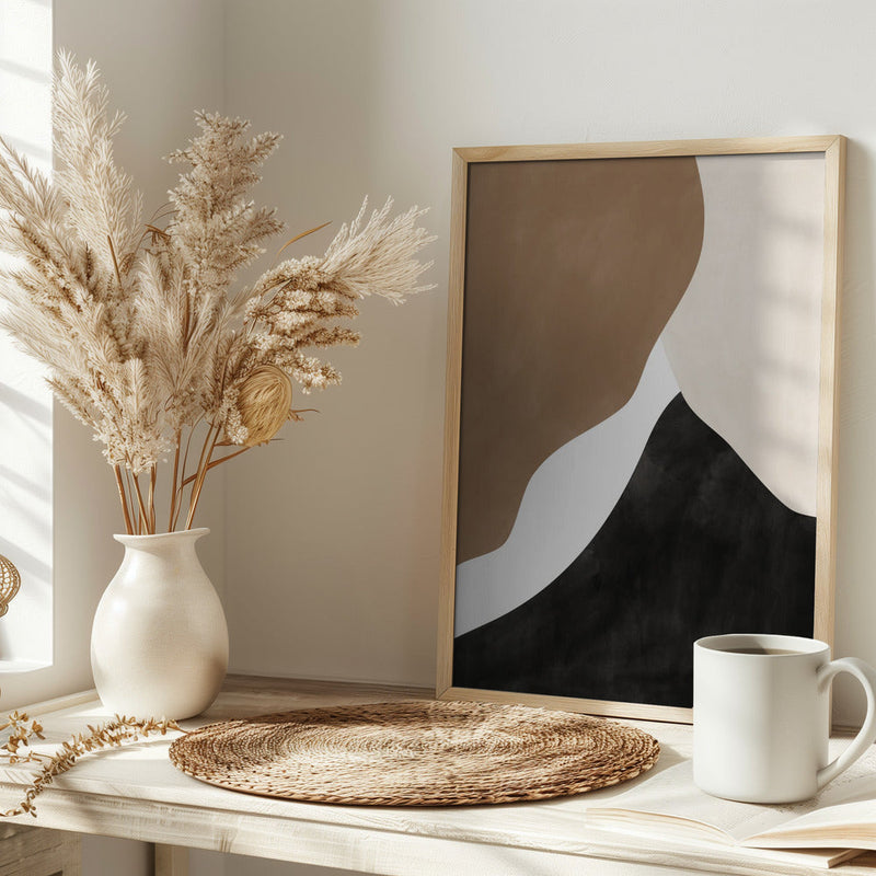 Abstract Beige and Brown Art - Stretched Canvas, Poster or Fine Art Print I Heart Wall Art