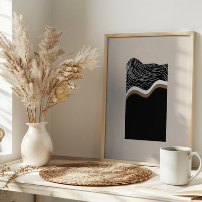 Monochrome Waves - Stretched Canvas, Poster or Fine Art Print I Heart Wall Art