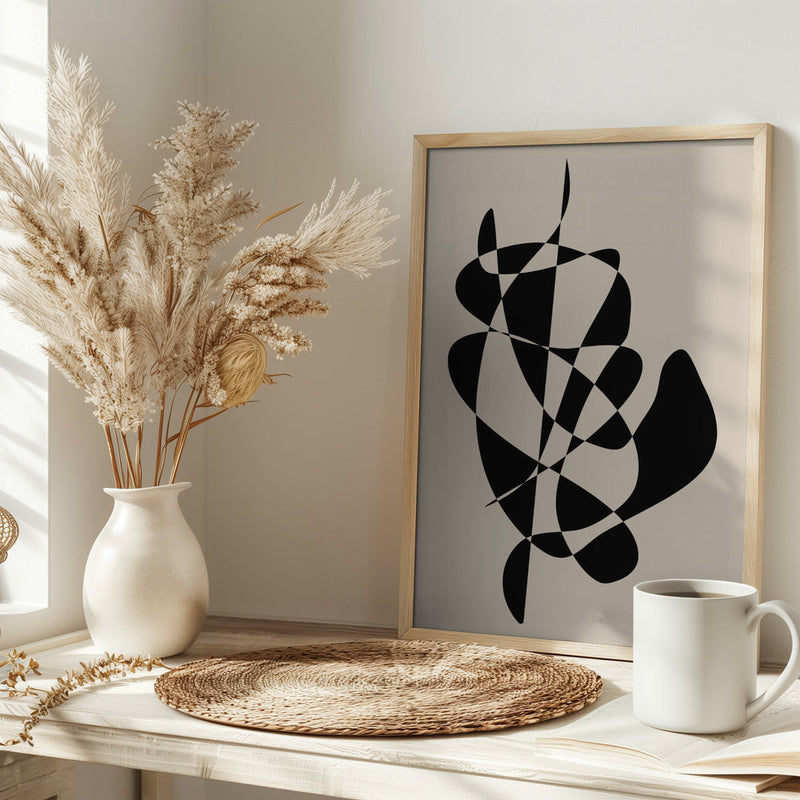 Abstract Black Shapes - Stretched Canvas, Poster or Fine Art Print I Heart Wall Art