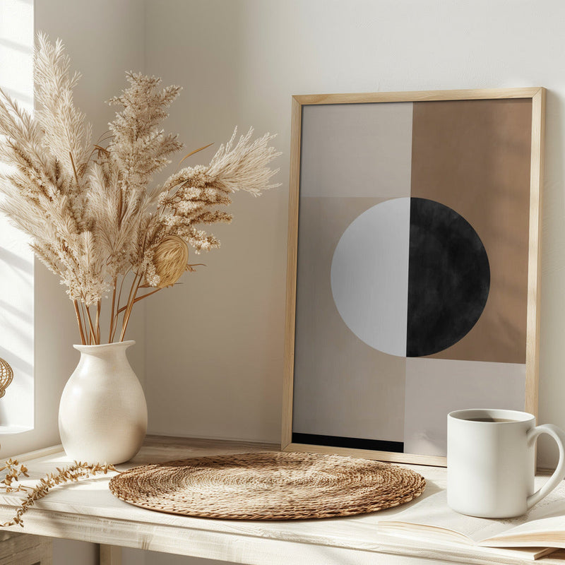 Geometric Shapes with a Central Circle - Stretched Canvas, Poster or Fine Art Print I Heart Wall Art