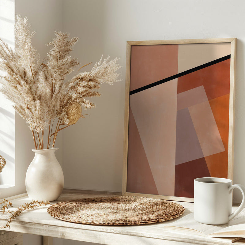 Geometric Shapes And Warm Earth Tones - Stretched Canvas, Poster or Fine Art Print I Heart Wall Art