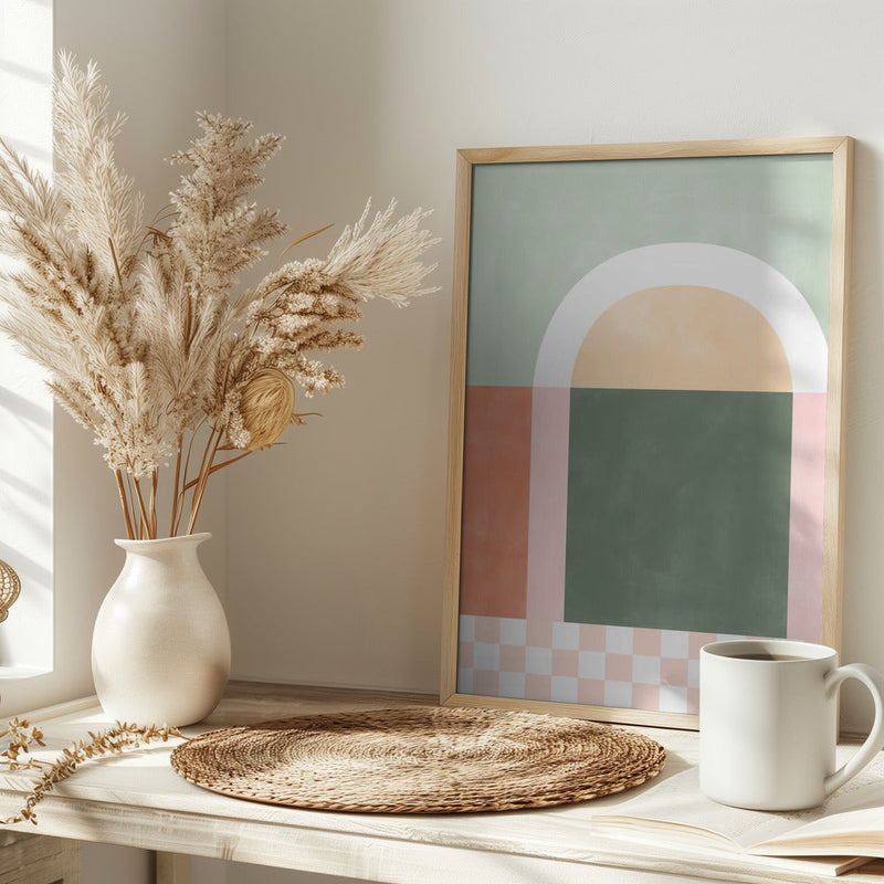 Geometric Composition With Pastel Colors - Stretched Canvas, Poster or Fine Art Print I Heart Wall Art