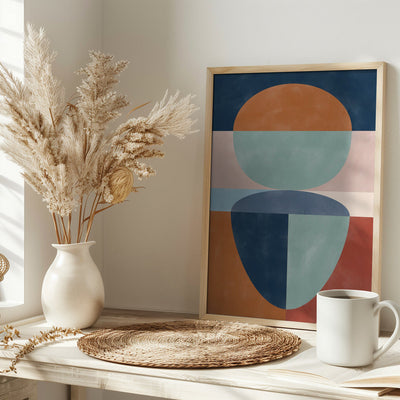Geometric Shapes In Muted earth tones - Stretched Canvas, Poster or Fine Art Print I Heart Wall Art