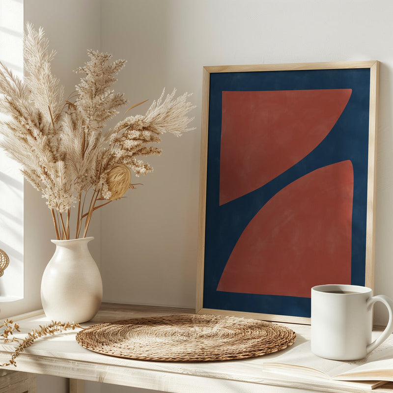 Crimson Curve Dance - Stretched Canvas, Poster or Fine Art Print I Heart Wall Art
