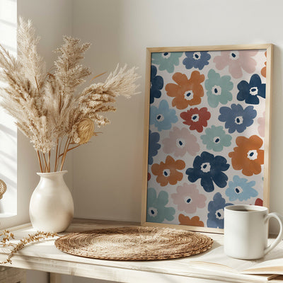 Floral Burst Fiesta - Stretched Canvas, Poster or Fine Art Print I Heart Wall Art