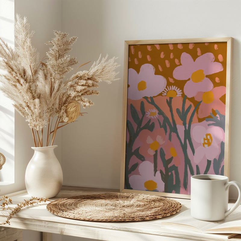 Pastel Flower Impression No 7 - Stretched Canvas, Poster or Fine Art Print I Heart Wall Art