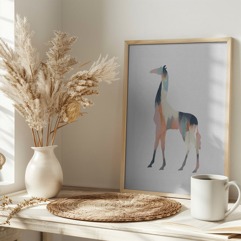 Pastel Giraffe - Stretched Canvas, Poster or Fine Art Print I Heart Wall Art