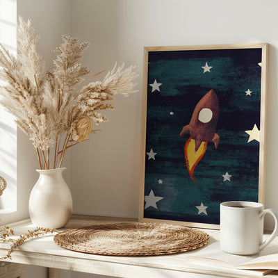 Rocket Love - Stretched Canvas, Poster or Fine Art Print I Heart Wall Art