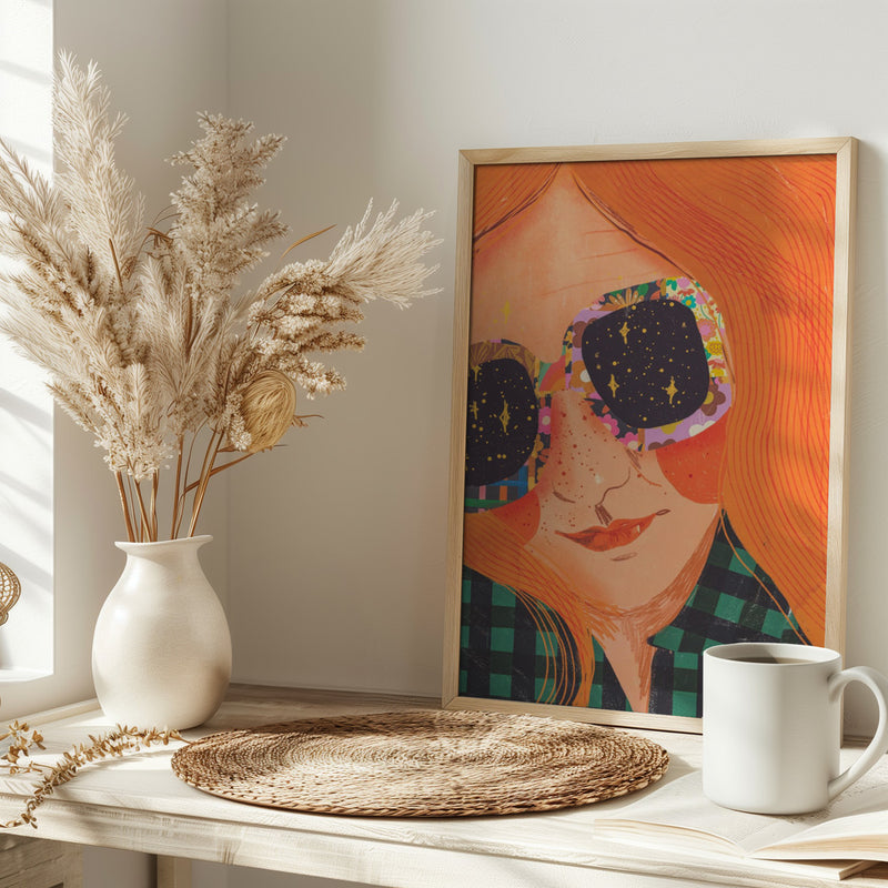 Ginger hair girl - Stretched Canvas, Poster or Fine Art Print I Heart Wall Art