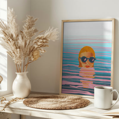 Ocean swim - Stretched Canvas, Poster or Fine Art Print I Heart Wall Art