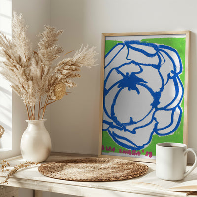 Blue Peony - Stretched Canvas, Poster or Fine Art Print I Heart Wall Art