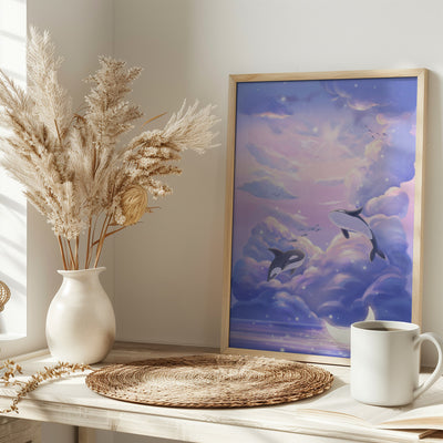 Fantasy Beautiful Whale - Stretched Canvas, Poster or Fine Art Print I Heart Wall Art