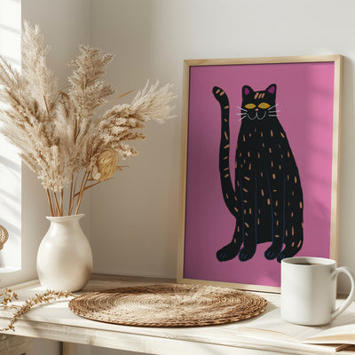 Black cat - Stretched Canvas, Poster or Fine Art Print I Heart Wall Art