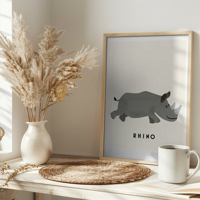 Rhino - Stretched Canvas, Poster or Fine Art Print I Heart Wall Art