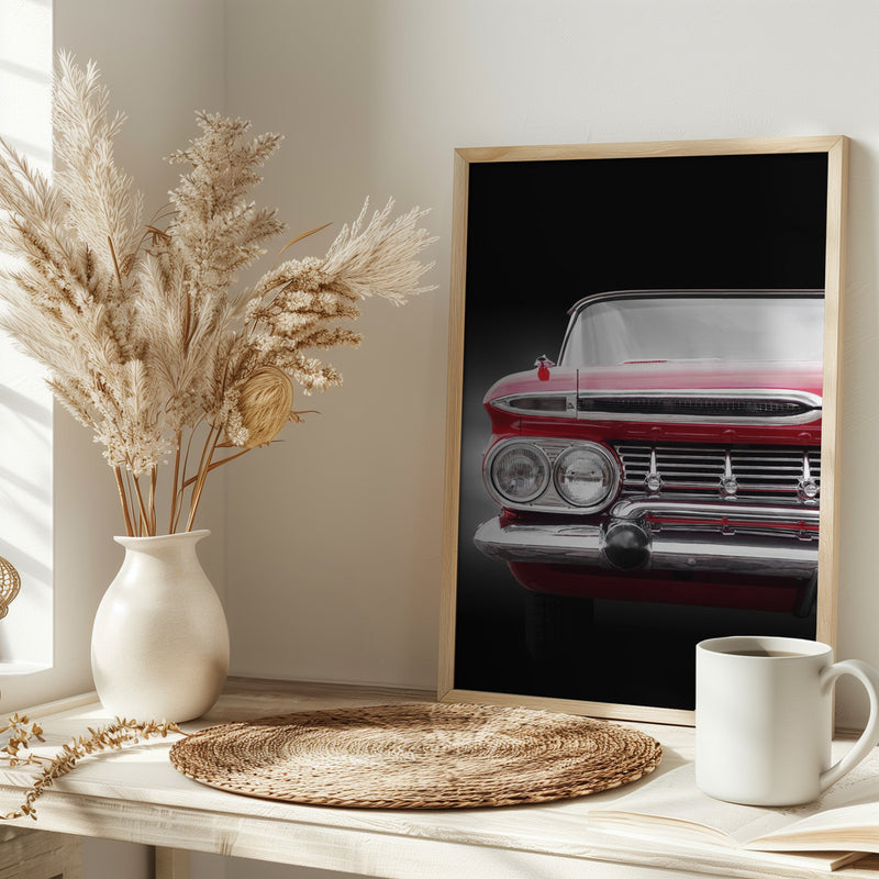 American classic car Impala 1959 Convertible - Stretched Canvas, Poster or Fine Art Print I Heart Wall Art