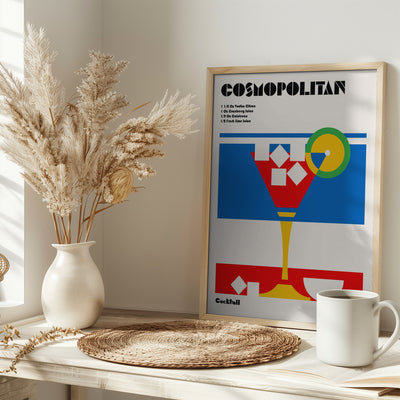 Cosmopolitan Bauhaus Cocktail - Stretched Canvas, Poster or Fine Art Print I Heart Wall Art