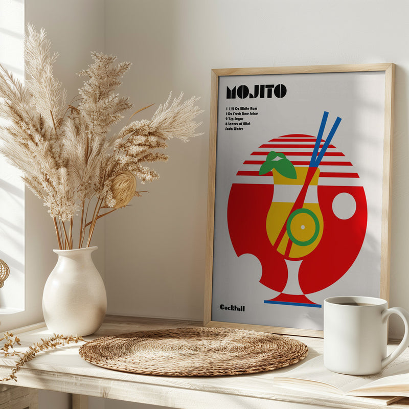 Mojito Bauhaus Cocktail - Stretched Canvas, Poster or Fine Art Print I Heart Wall Art