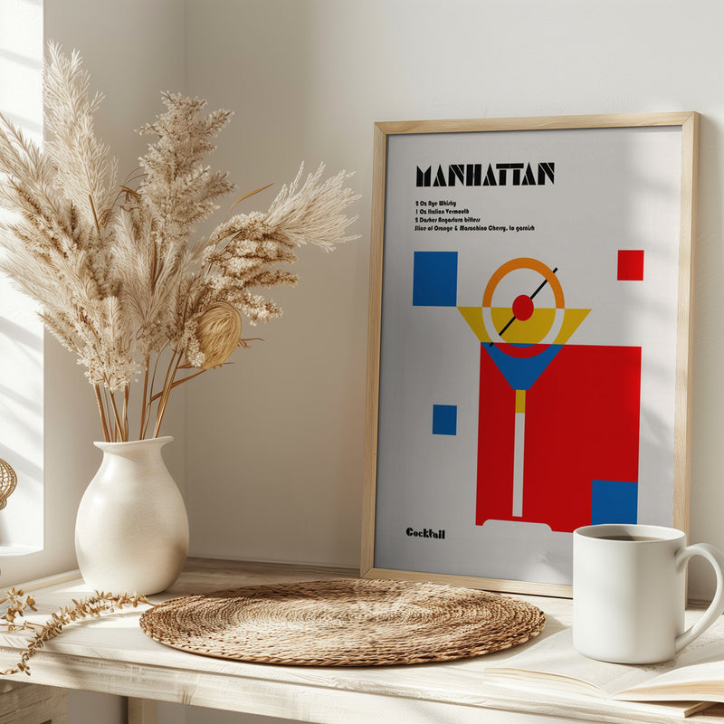 Manhattan Bauhaus Cocktail - Stretched Canvas, Poster or Fine Art Print I Heart Wall Art