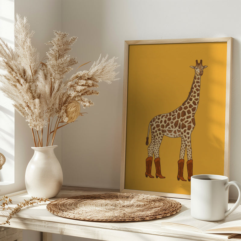 Jolene the Cowgirl Giraffe - Stretched Canvas, Poster or Fine Art Print I Heart Wall Art