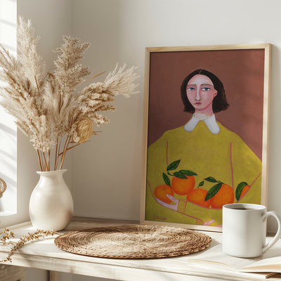 Lady with Oranges - Stretched Canvas, Poster or Fine Art Print I Heart Wall Art