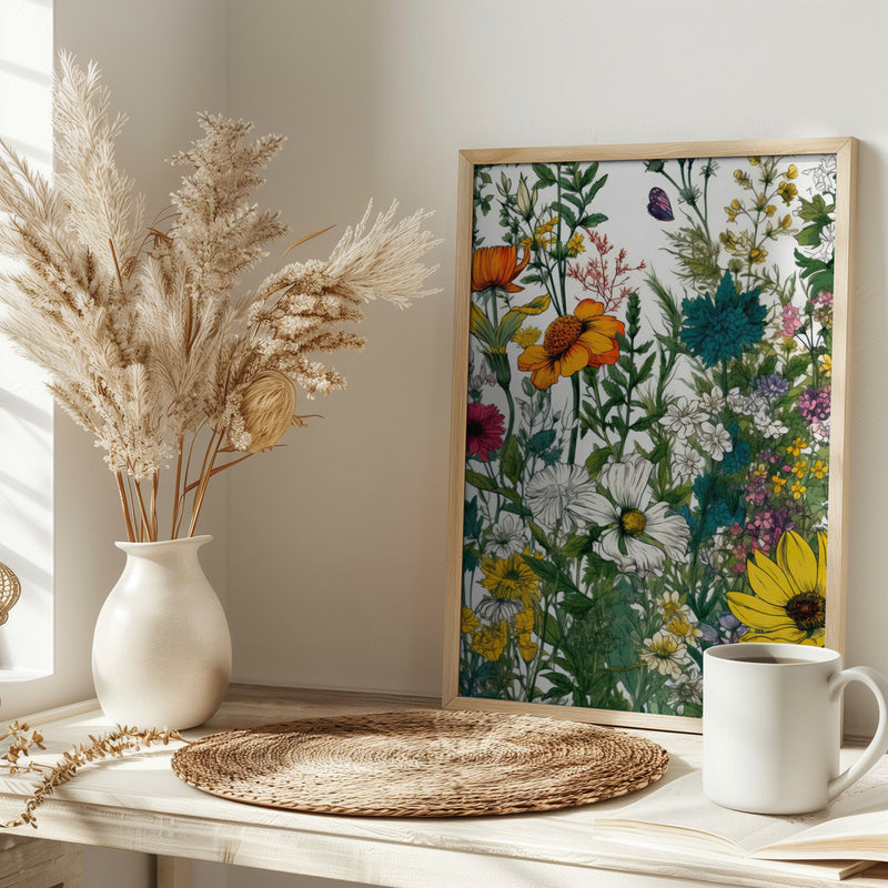 Flora Meadow (74) - Stretched Canvas, Poster or Fine Art Print I Heart Wall Art