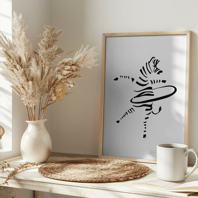 Hula Hoop Zebra - Stretched Canvas, Poster or Fine Art Print I Heart Wall Art