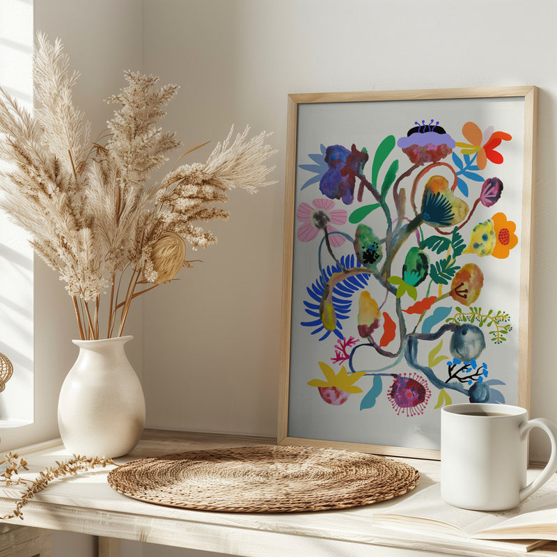 9933x14043 Din 115 Abstract Floral - Stretched Canvas, Poster or Fine Art Print I Heart Wall Art