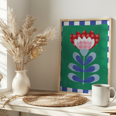 Floral Design with Bold Geometric Shapes - Stretched Canvas, Poster or Fine Art Print I Heart Wall Art