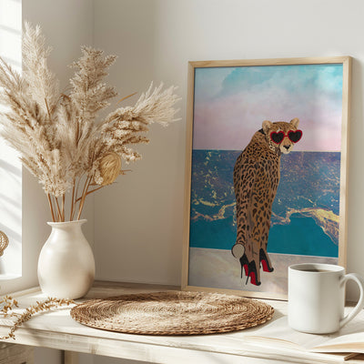 Cheetah on holiday - Stretched Canvas, Poster or Fine Art Print I Heart Wall Art