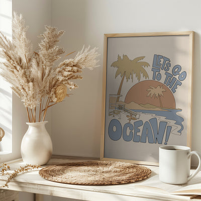 Let's Go Th the Ocean - Stretched Canvas, Poster or Fine Art Print I Heart Wall Art