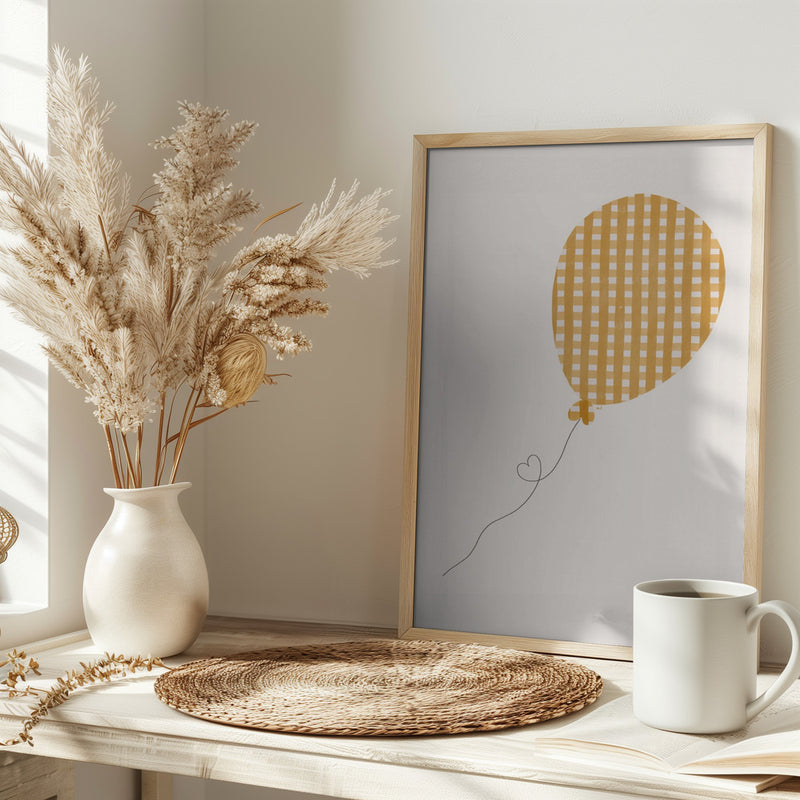 Vichy Balloon - Stretched Canvas, Poster or Fine Art Print I Heart Wall Art