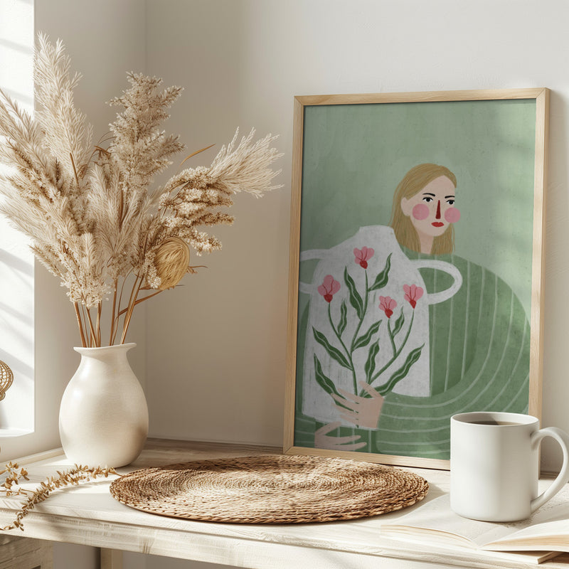 The Woman With He Vase - Stretched Canvas, Poster or Fine Art Print I Heart Wall Art