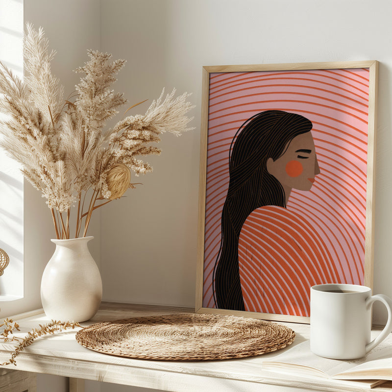 The Woman With the Lines - Stretched Canvas, Poster or Fine Art Print I Heart Wall Art