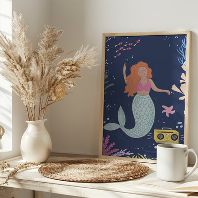 Dancing Mermaid - Stretched Canvas, Poster or Fine Art Print I Heart Wall Art