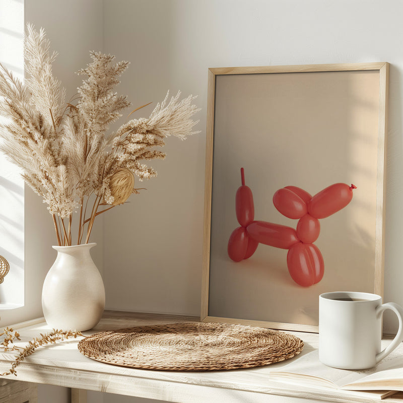 Red Balloon Dog - Stretched Canvas, Poster or Fine Art Print I Heart Wall Art