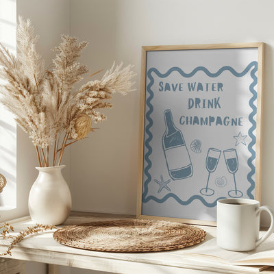 Drink Champagne - Stretched Canvas, Poster or Fine Art Print I Heart Wall Art