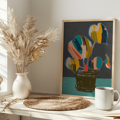 Colorful Plant Pot - Stretched Canvas, Poster or Fine Art Print I Heart Wall Art