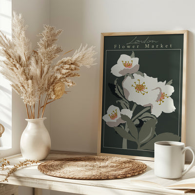 Flower Market London Hellebore - Stretched Canvas, Poster or Fine Art Print I Heart Wall Art