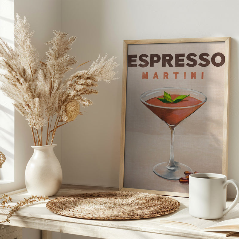 Espresso Martini Cocktail Bar Decor - Stretched Canvas, Poster or Fine Art Print I Heart Wall Art